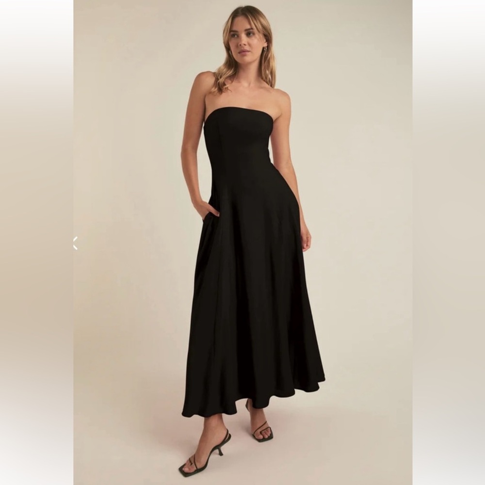 Favorite Daughter black favorite linen midi dress